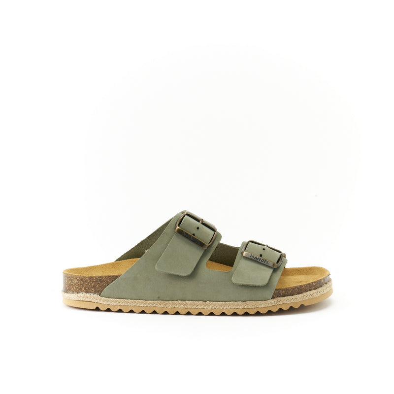 Alberto Nubuck Olive Green Clogs - Women