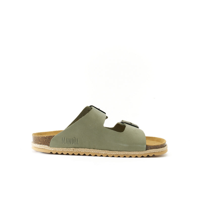 Alberto Nubuck Olive Green Clogs - Women