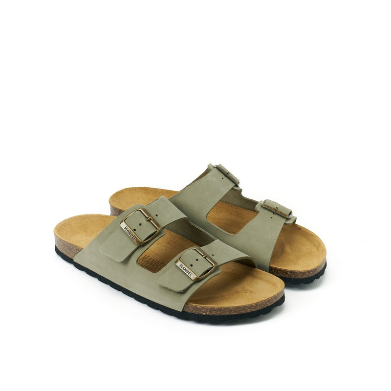 Alberto Nubuck Olive Green Clogs - Men