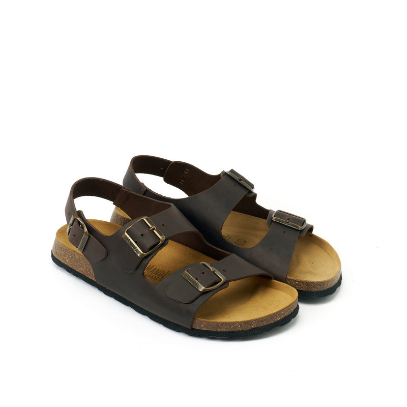 Carlos Oiled Leather Dark Brown Clogs - Men's
