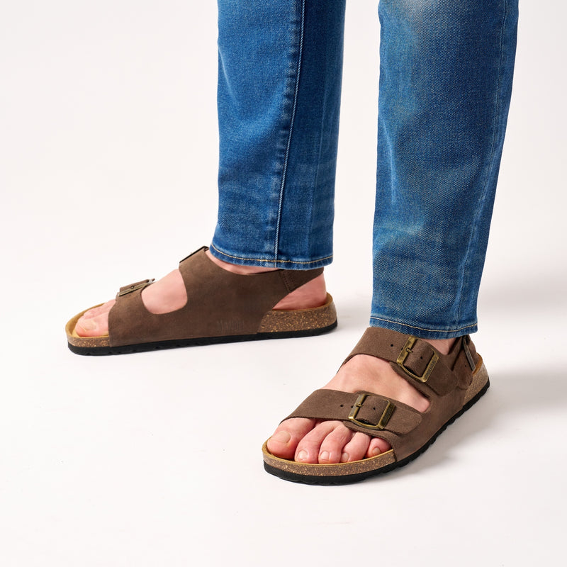 Carlos Suede Maron Brown Clogs - Men
