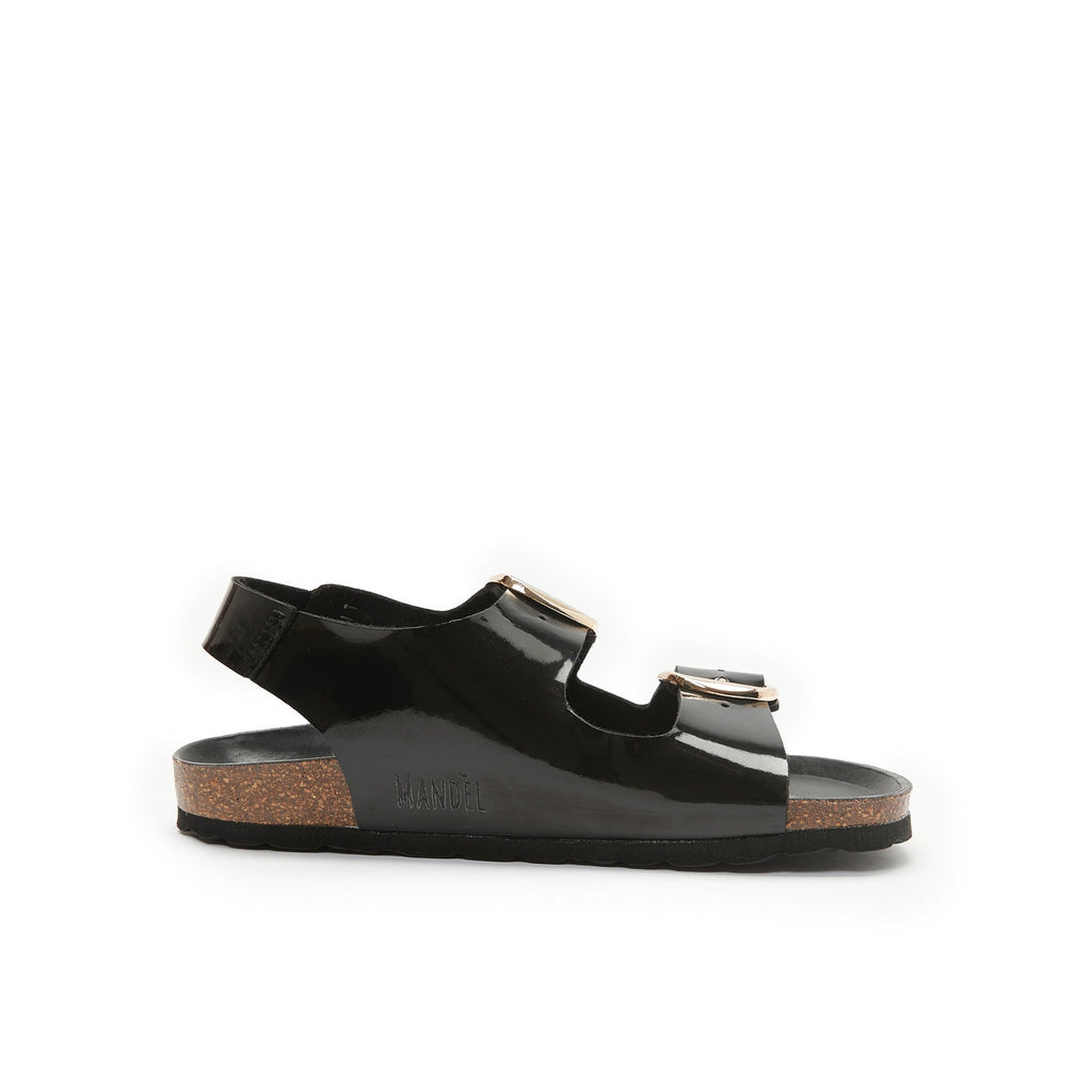 Carlos Big Buckle Patent Black - Women