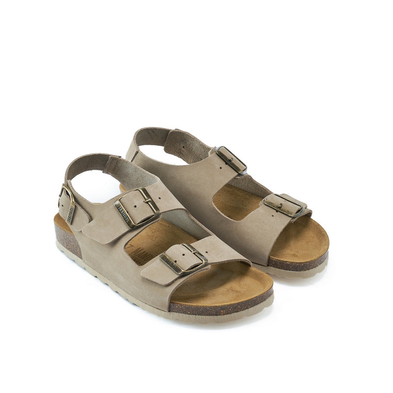 Carlos Big Buckle Nubuck Taupe - Women's