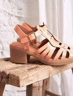 Céleste Heeled Sandals - Peach Patent - Women