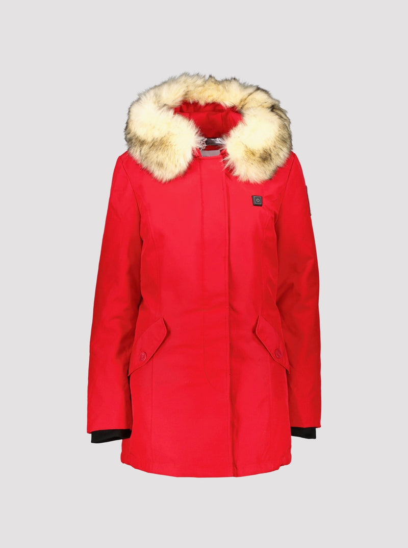 Parka Chauffante Megeve Heat - Rouge - Femme