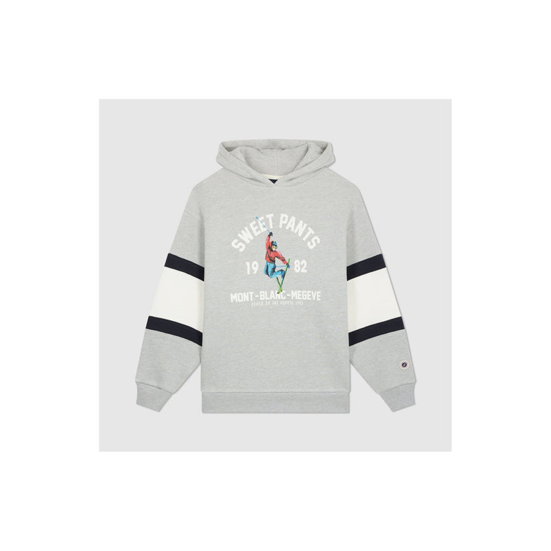 Sweet Pants - Sweat Capuche Bandes Manche - Grey Marl - Mixte