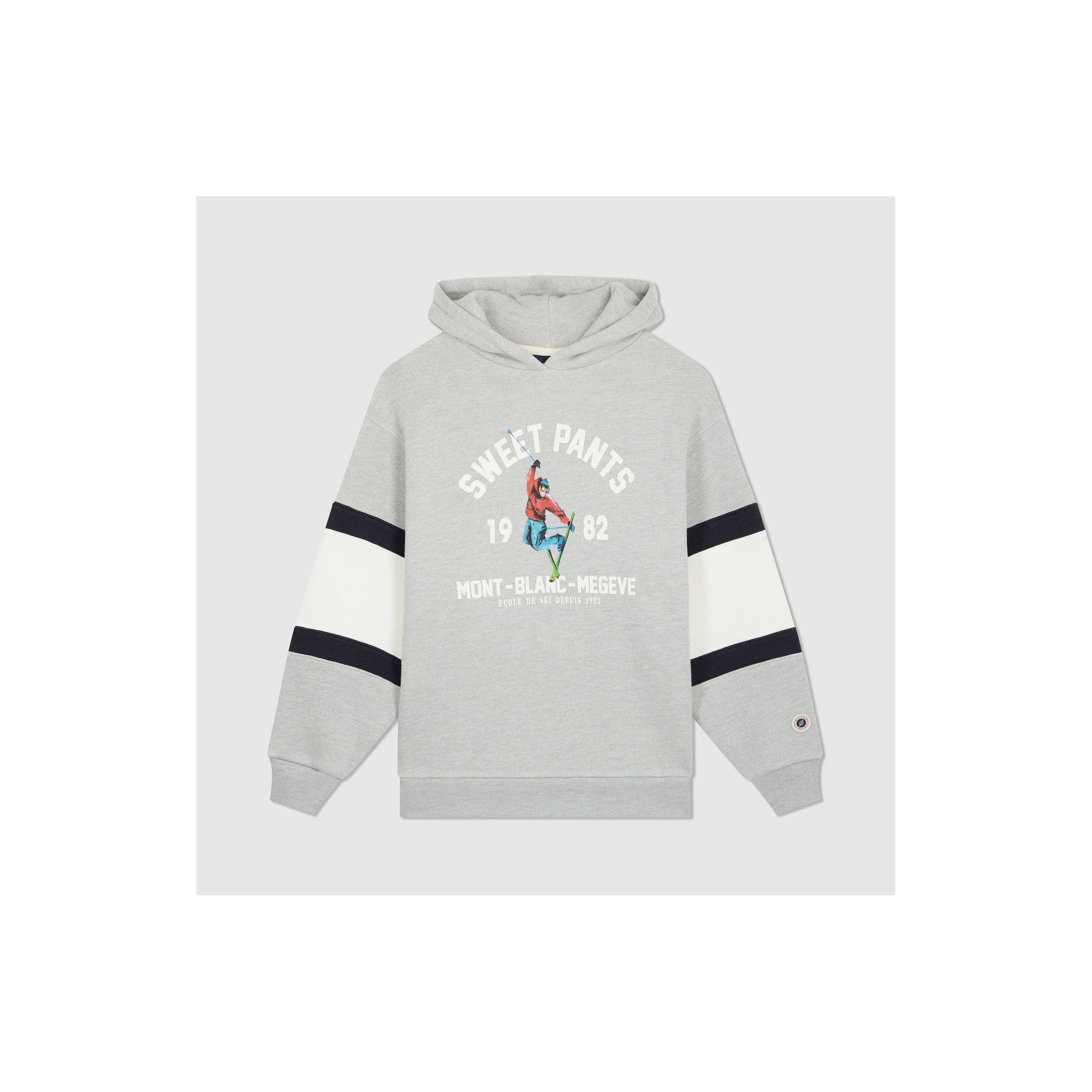 Sudadera con Capucha Bandas Manga - Grey Marl - Mixto