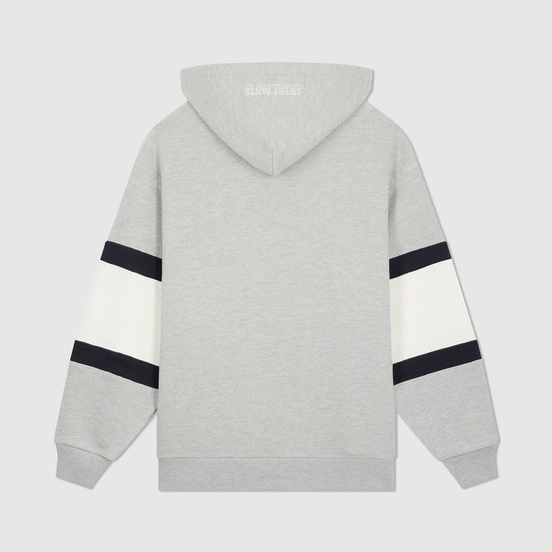 Sweet Pants - Hooded Sweatshirt with Sleeve Bands - Gray Marl - Unisex