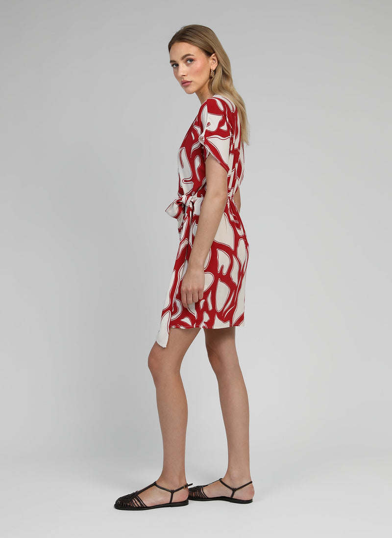 Robe Longue Melania Flame Cerise