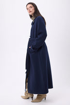 Trench Long Cachemire Melinda - Bleu Marine - Femme