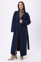Trench Long Cachemire Melinda - Bleu Marine - Femme