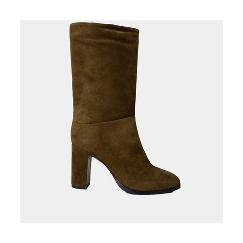 Mi-Bottes Ann Tuil Mercure - Velours Camel