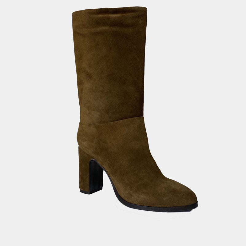 Mi-Bottes Ann Tuil Mercure - Velours Camel