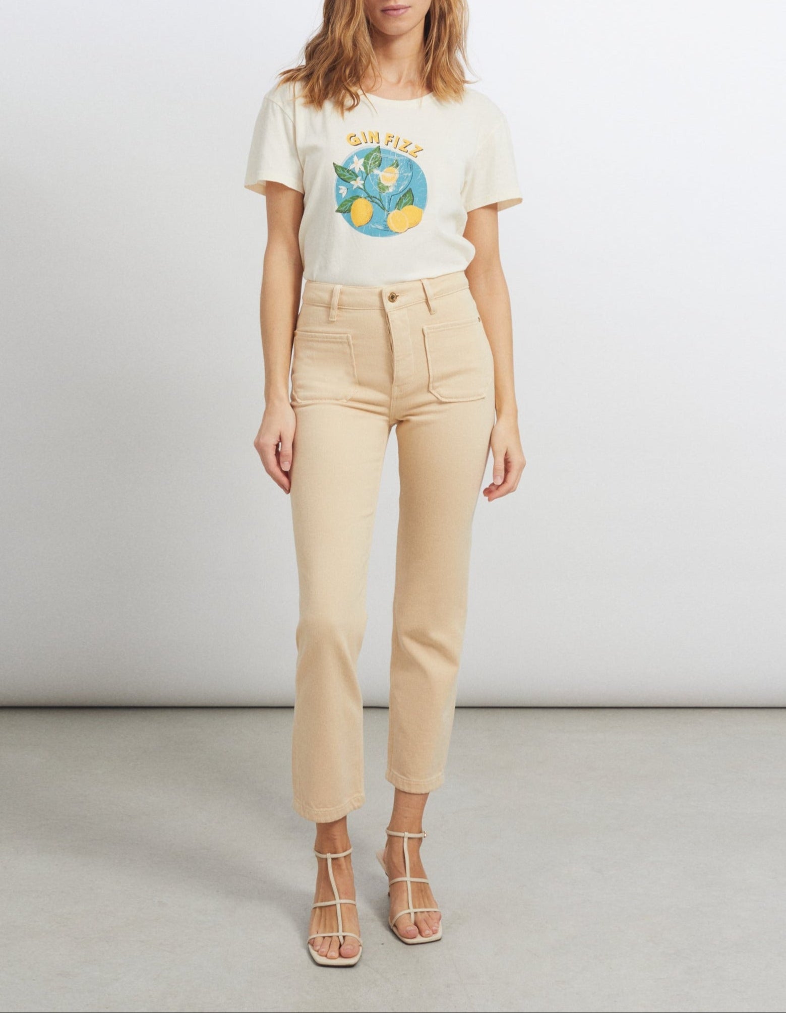 Mercy Color Straight Trousers - Light Sand - Women