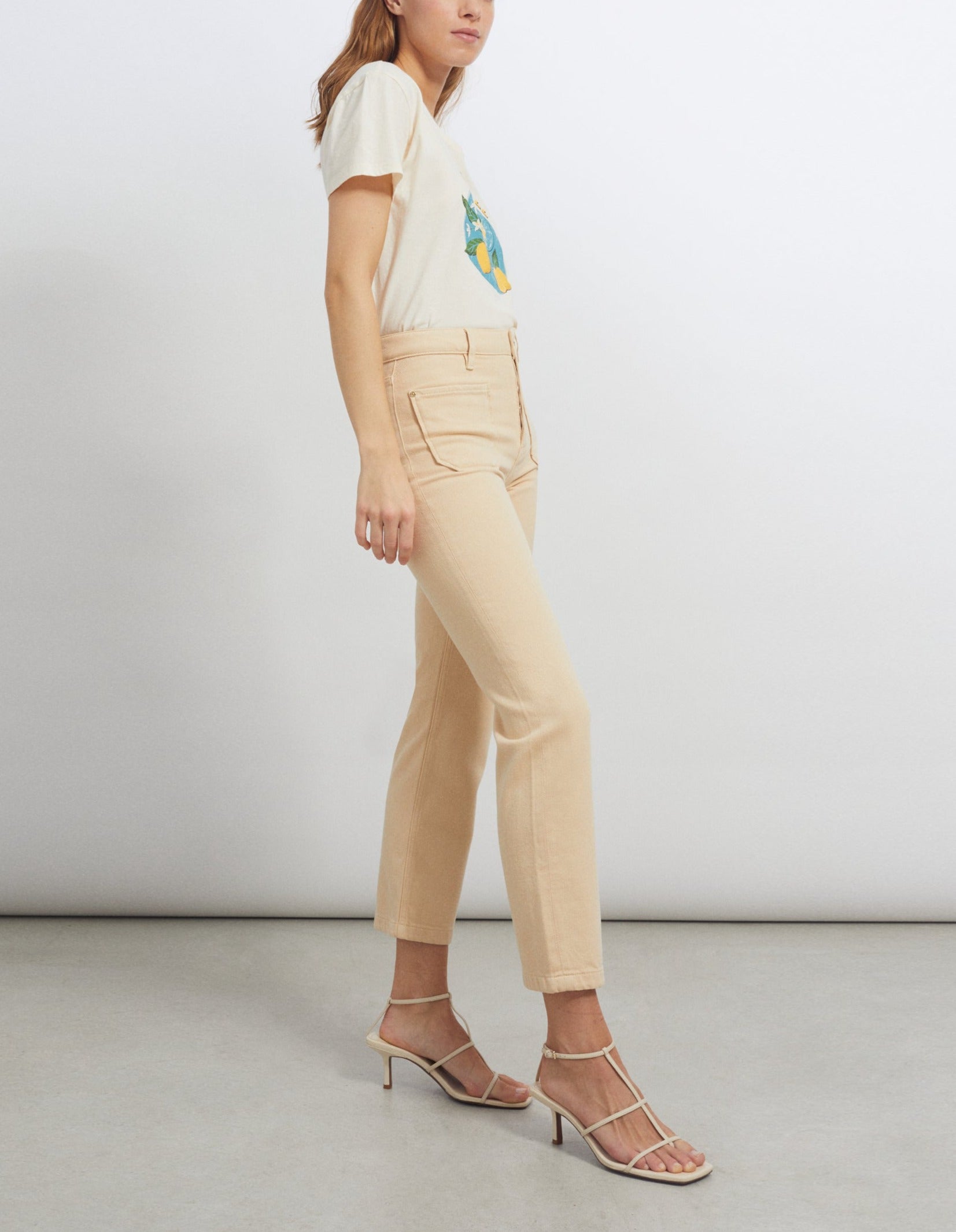 Mercy Color Straight Trousers - Light Sand - Women