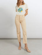 Mercy Color Straight Trousers - Light Sand - Women