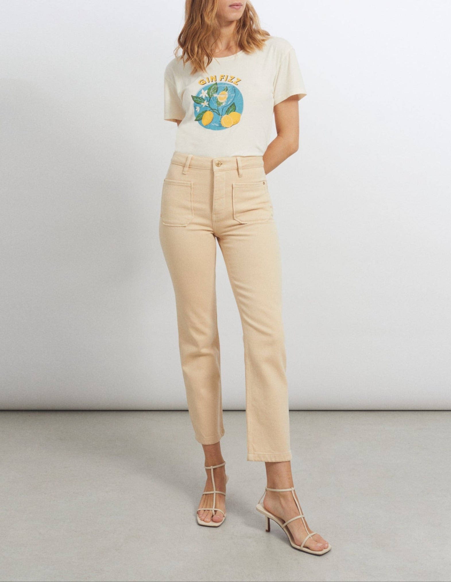 Mercy Color Straight Trousers - Light Sand - Women