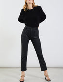 Reiko - Highwaist Mercy Coated Pants - Black - Woman