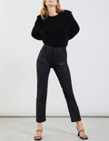 Reiko - Mercy Coated High-Waist Trousers - Black - Women