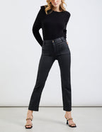 Reiko - Mercy Coated High-Waist Trousers - Black - Women