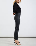 Reiko - Mercy Coated High-Waist Trousers - Black - Women