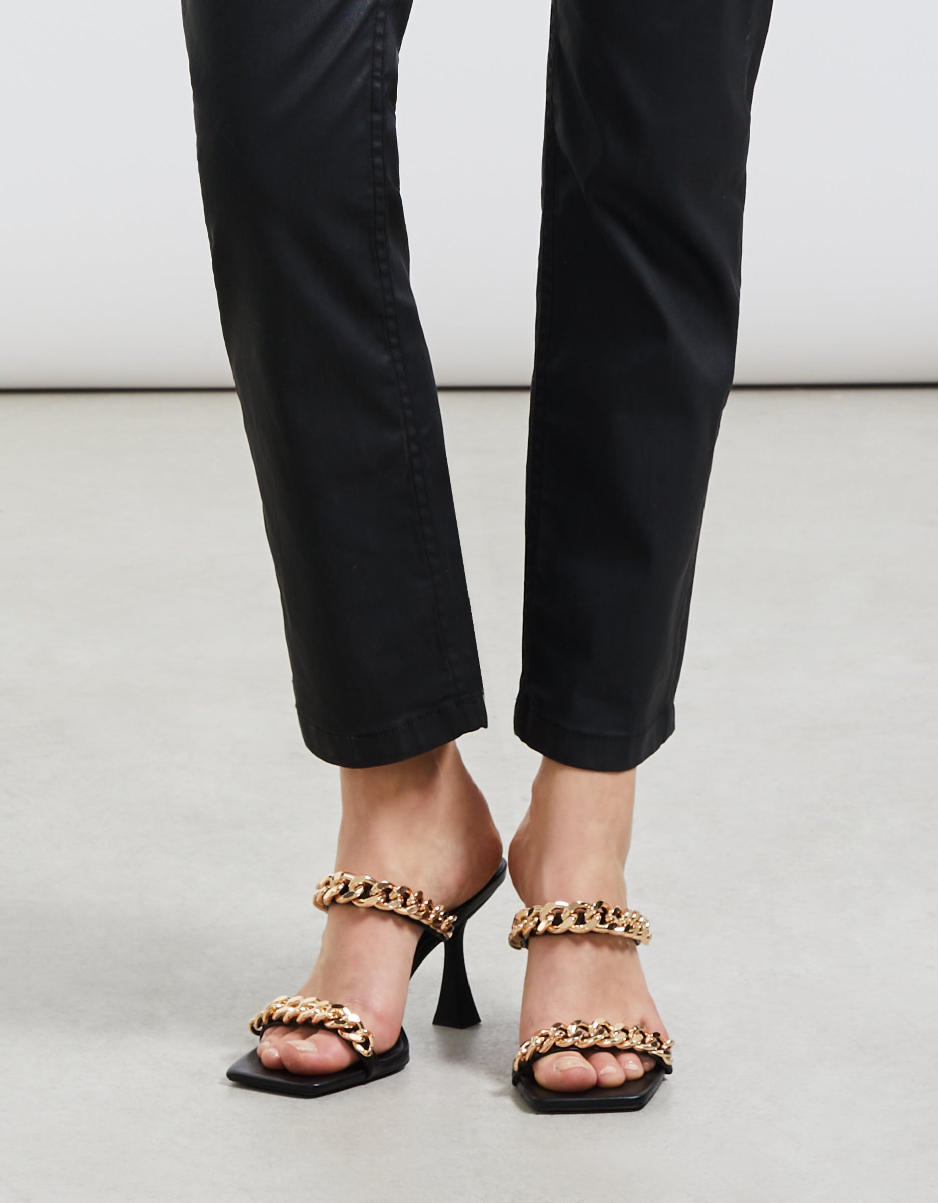 Reiko - Mercy Coated High-Waist Trousers - Black - Women