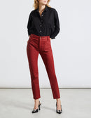 Reiko - Pantalon Highwaist Mercy Coated - Dark Berry - Femme