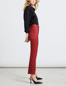 Reiko - Highwaist Mercy Coated pants - Dark Berry - Woman