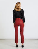 Reiko - Pantalon Highwaist Mercy Coated - Dark Berry - Femme