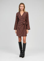 Robe Courte Metaly Stipe Chocolat