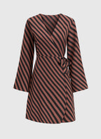 Robe Courte Metaly Stipe Chocolat