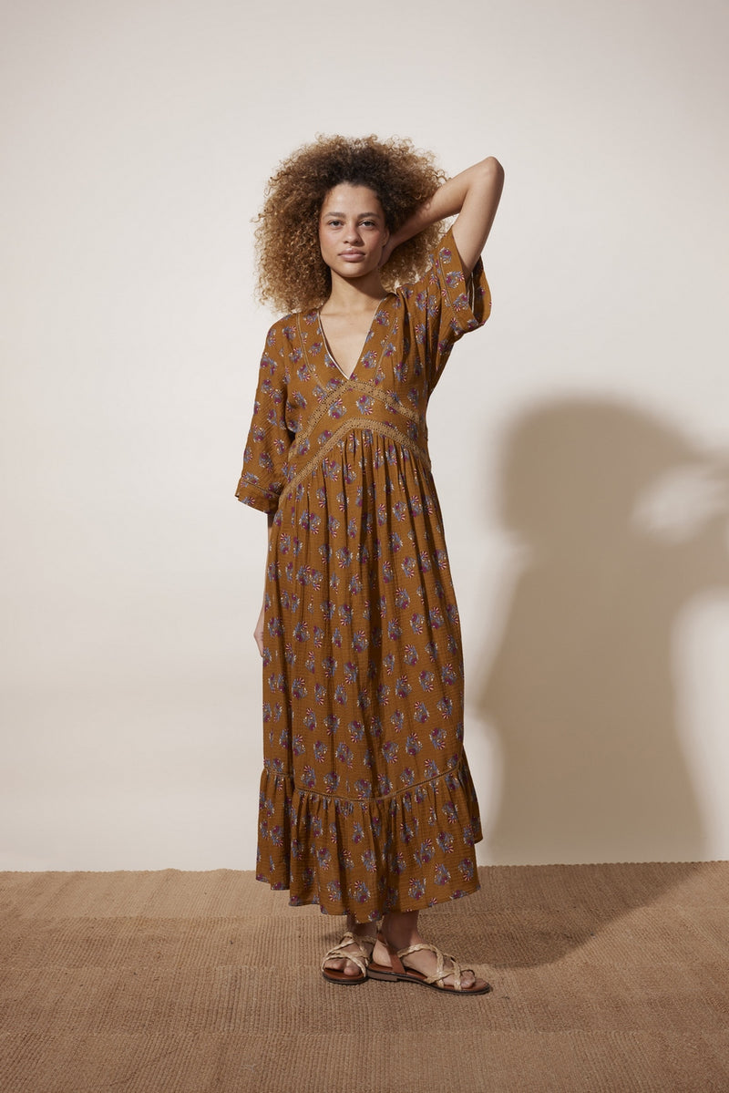 Meurice Dress - Ecru Print