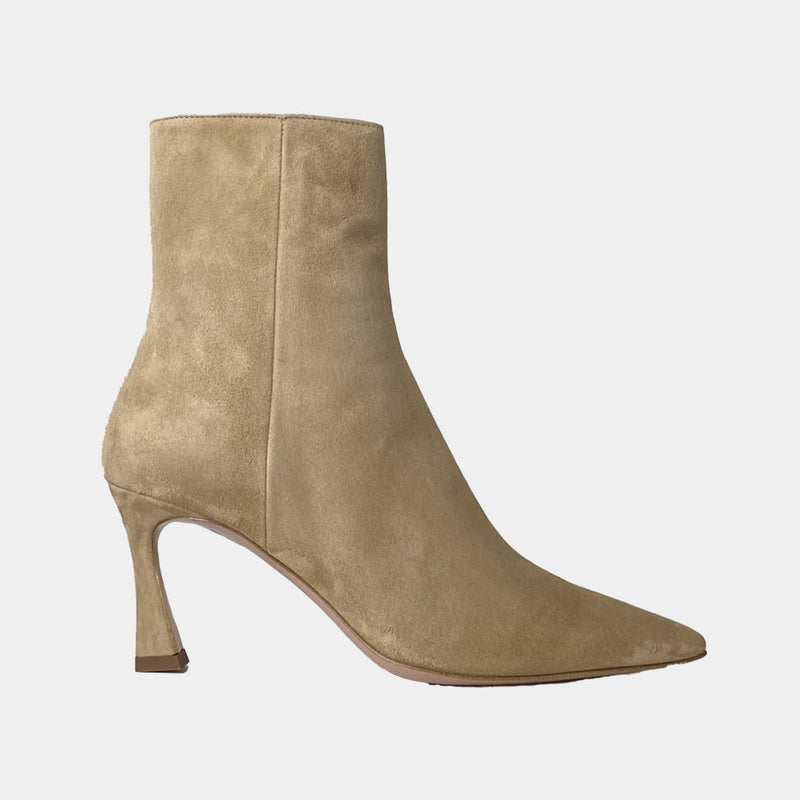 Bottines Ann Tuil Mezzo Bis - Velours Camel Clair (Legno)