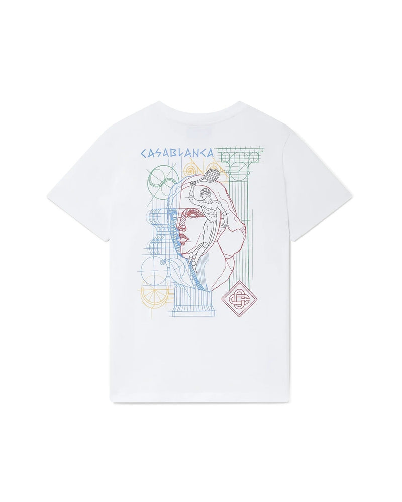 T-Shirt Tennis Play In Progress - Blanc
