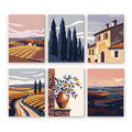 Mini Peinture Par Numéros 15X20Cm (6 Pièces) - Toscane Classique