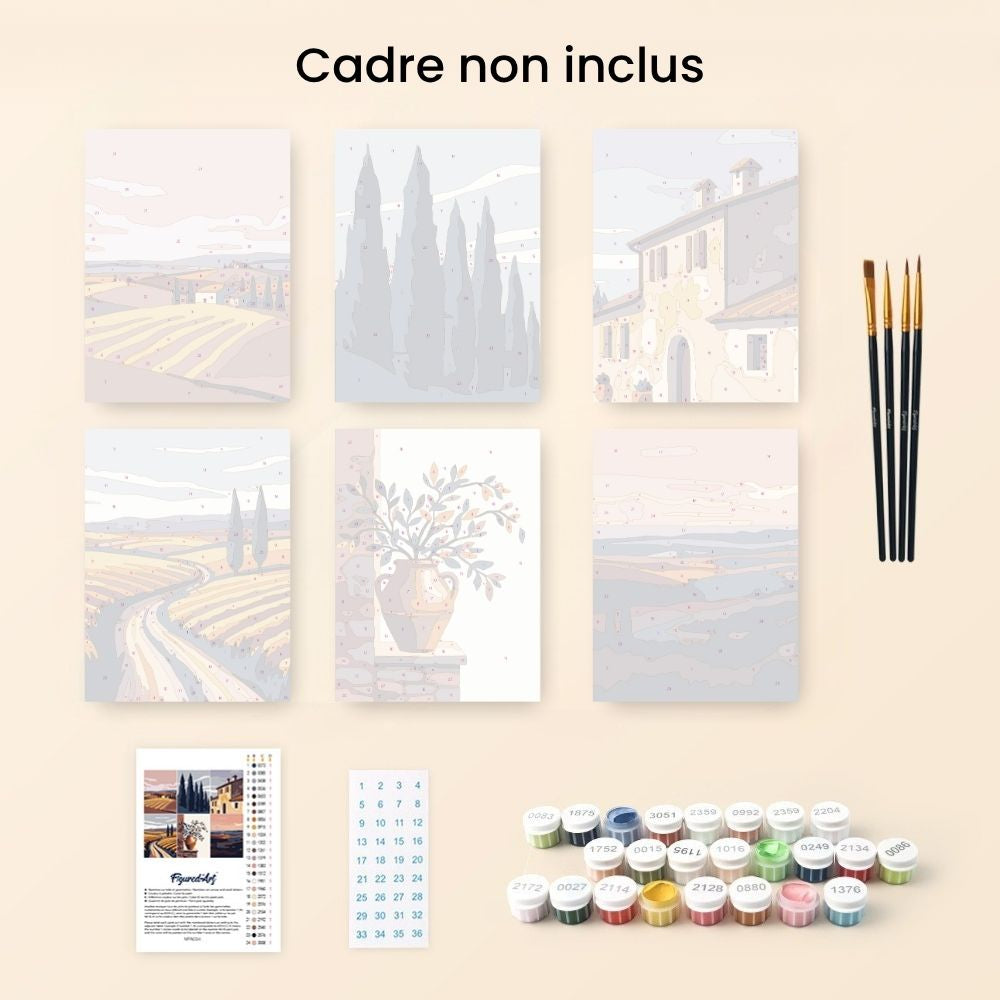 Mini Peinture Par Numéros 15X20Cm (6 Pièces) - Toscane Classique