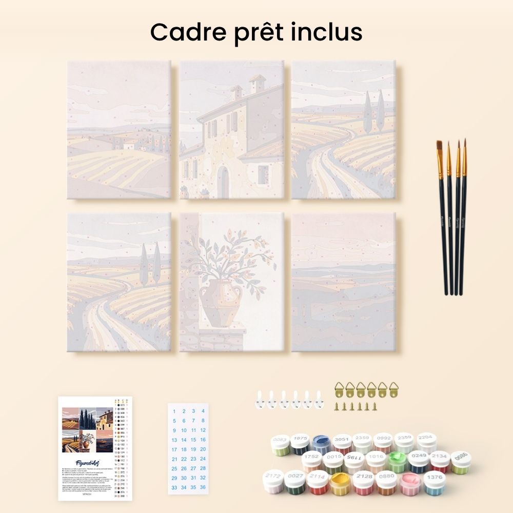 Mini Peinture Par Numéros 15X20Cm (6 Pièces) - Toscane Classique