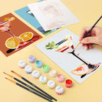 Mini Paint by Numbers 15X20Cm (6 Pieces) - Vibrant Cocktails