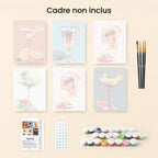 Mini Paint by Numbers 15X20Cm (6 Pieces) - Vibrant Cocktails
