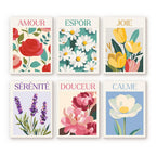 Mini Peinture Par Numéros 15X20Cm (6 Pièces) - Fleurs De Bonheur