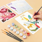 Mini Peinture Par Numéros 15X20Cm (6 Pièces) - Fleurs De Bonheur