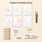 Mini Peinture Par Numéros 15X20Cm (6 Pièces) - Fleurs De Bonheur
