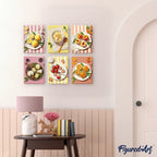 Mini Peinture Par Numéros 15X20Cm (6 Pièces) - Gourmandises D'Été