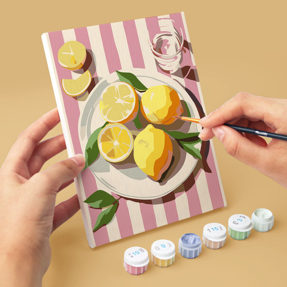 Mini Peinture Par Numéros 15X20Cm (6 Pièces) - Gourmandises D'Été