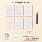 Mini Peinture Par Numéros 15X20Cm (6 Pièces) - Fleurs Pastel