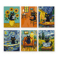 Mini Paint By Numbers 15X20Cm (6 Pieces) - Van Gogh Style Cat