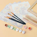 Mini Paint By Numbers 15X20Cm (6 Pieces) - Van Gogh Style Cat