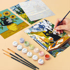 Mini Paint By Numbers 15X20Cm (6 Pieces) - Van Gogh Style Cat
