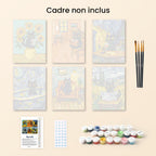 Mini Paint By Numbers 15X20Cm (6 Pieces) - Van Gogh Style Cat
