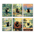 Mini Peinture Par Numéros 15X20Cm (6 Pièces) - Chat Style Claude Monet